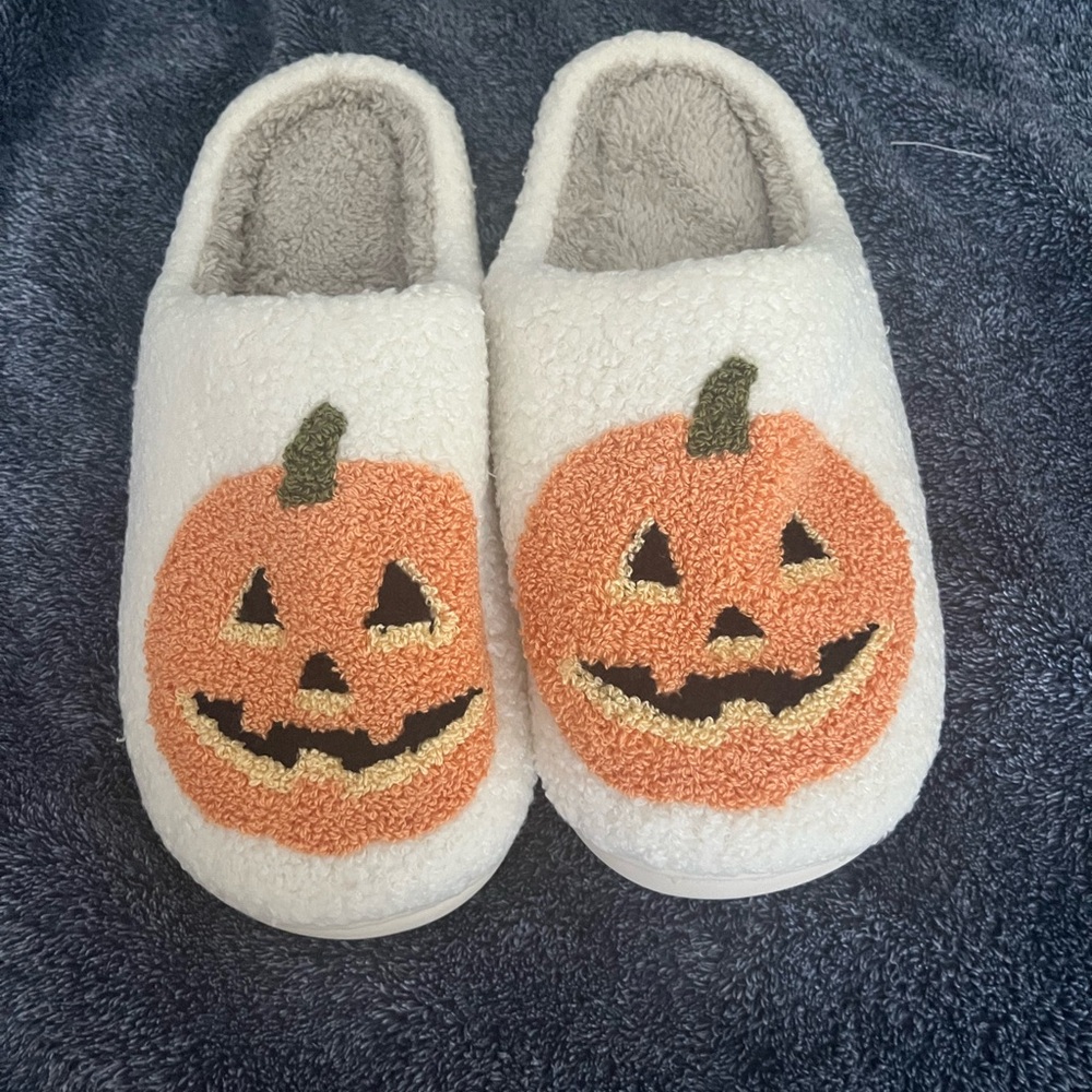 Cozy White Pumpkin Slippers
